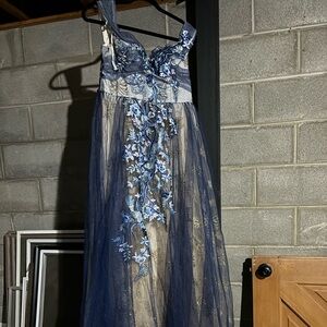 Blue Butterfly Prom Dress